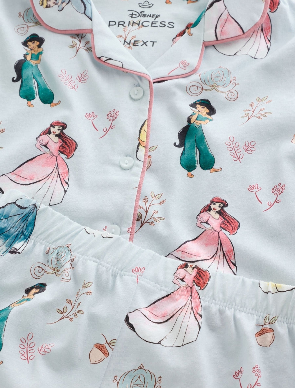 Blue Disney Princess Jersey Button Through Pyjamas