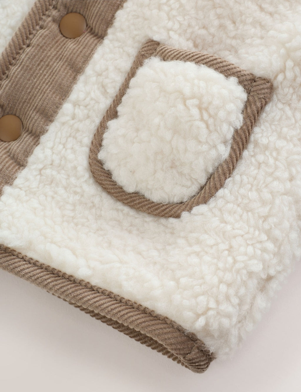 Cream Borg Hooded Baby Jacket