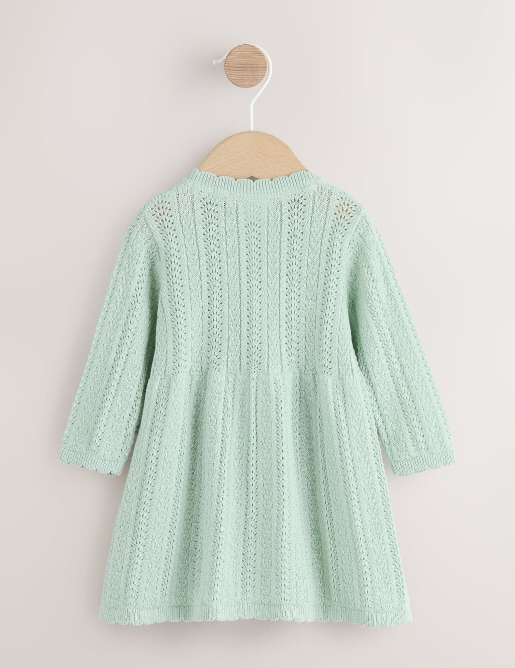 Sage Green Knitted Baby Dress