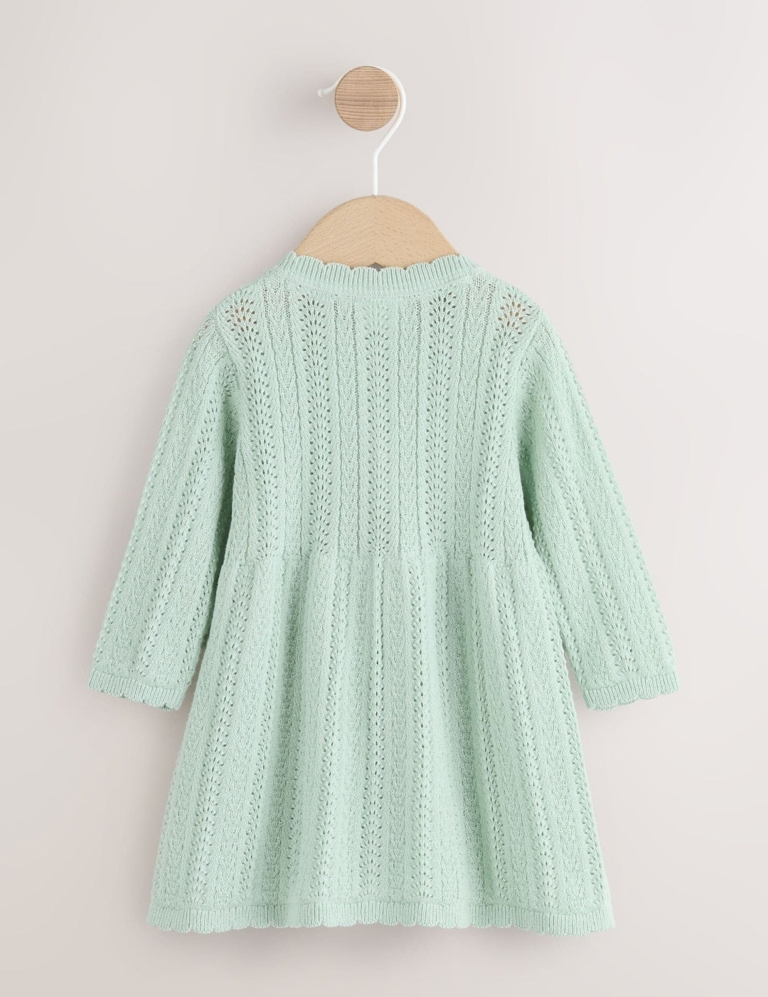 Sage Green Knitted Baby Dress