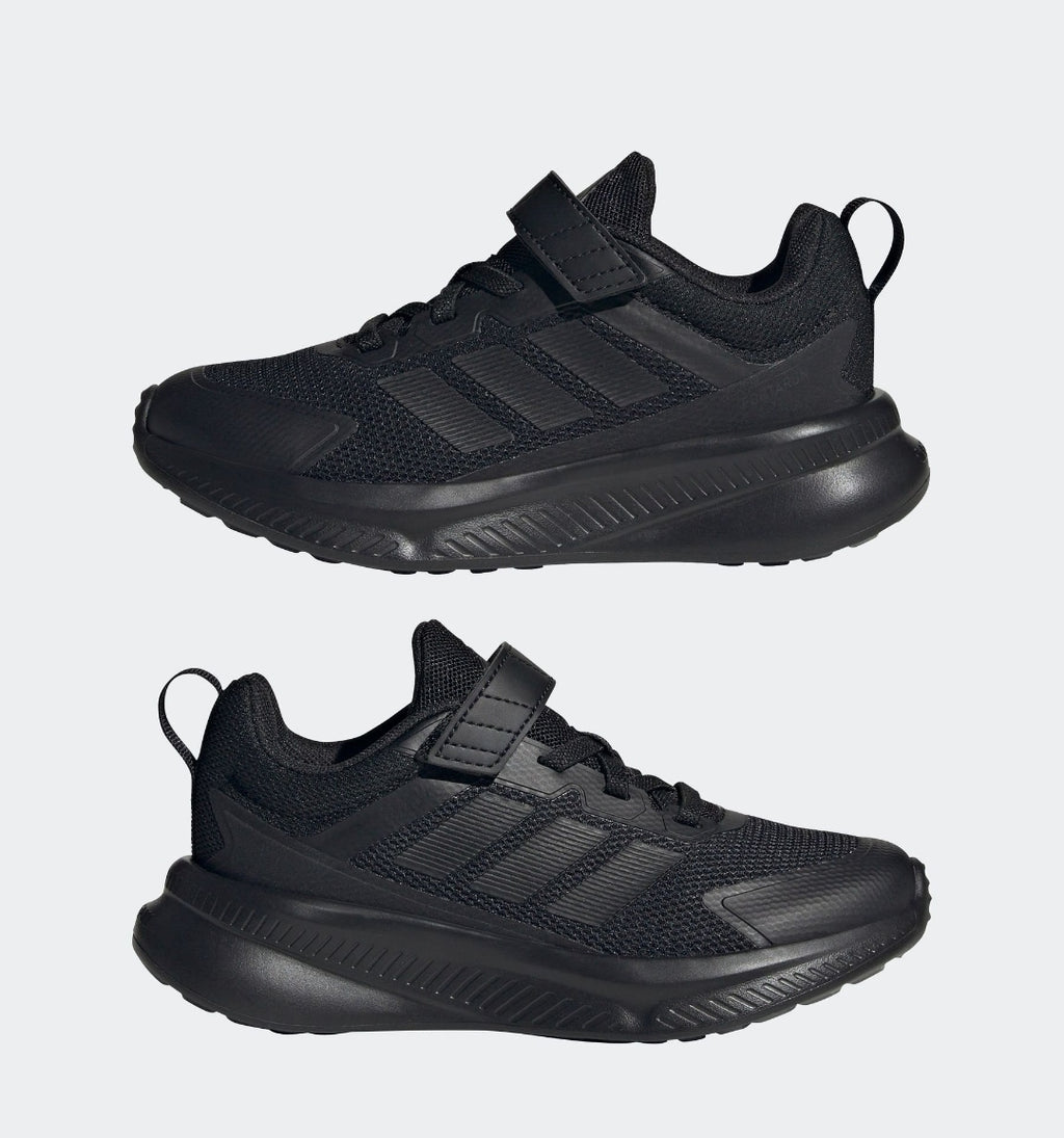 adidas Black Fortarun 4.0 Hook and Loop Kids Trainers