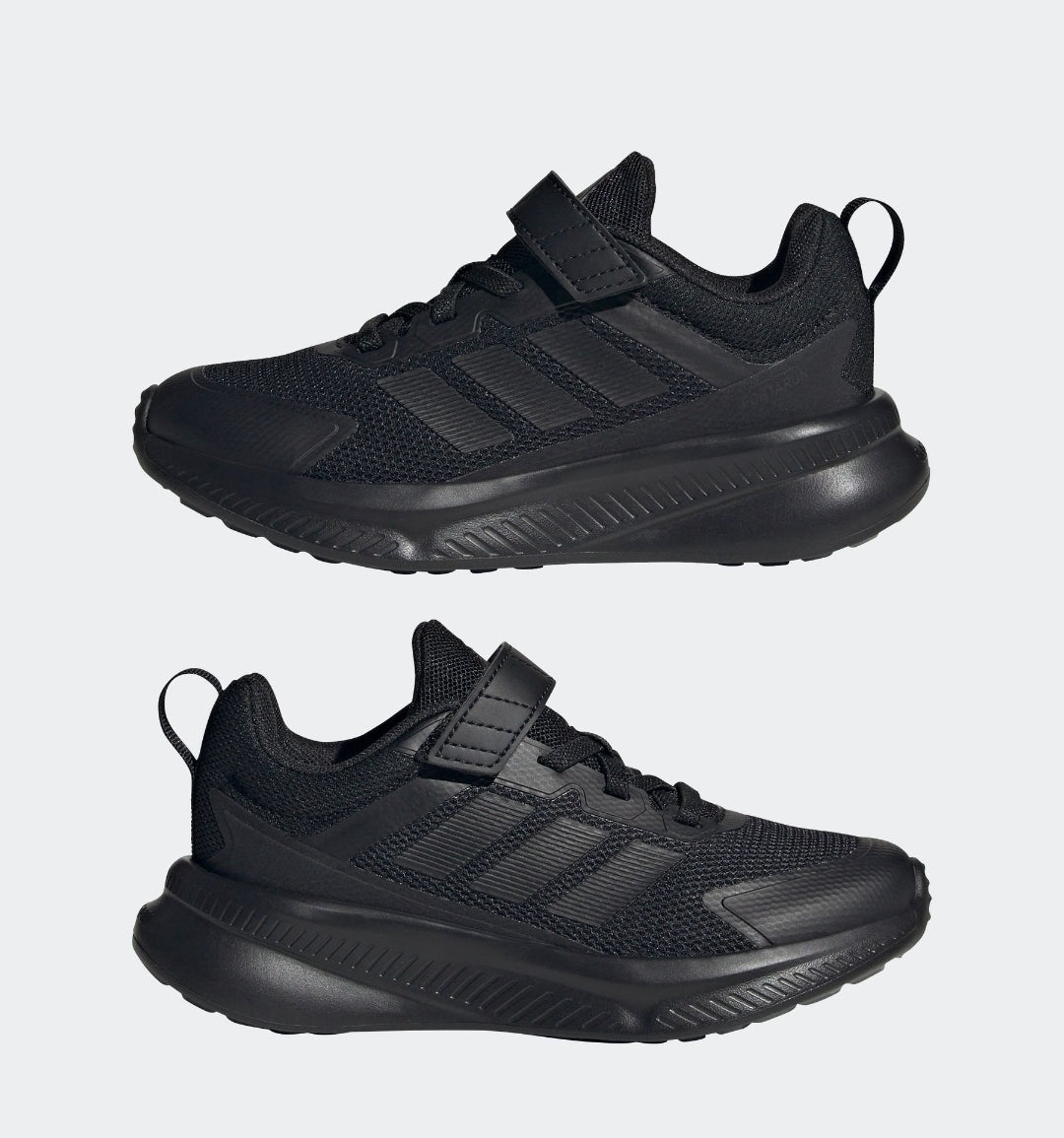 adidas Black Fortarun 4.0 Hook and Loop Kids Trainers