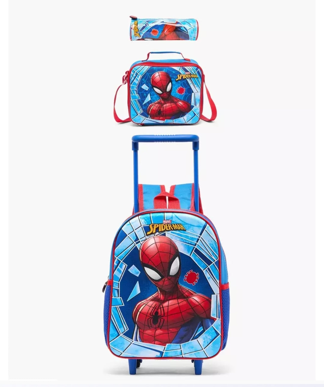 Spider-Man Print 3-Piece School Trolley Bag Set 14 inches