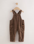 Brown Bear Print Corduroy Dungarees