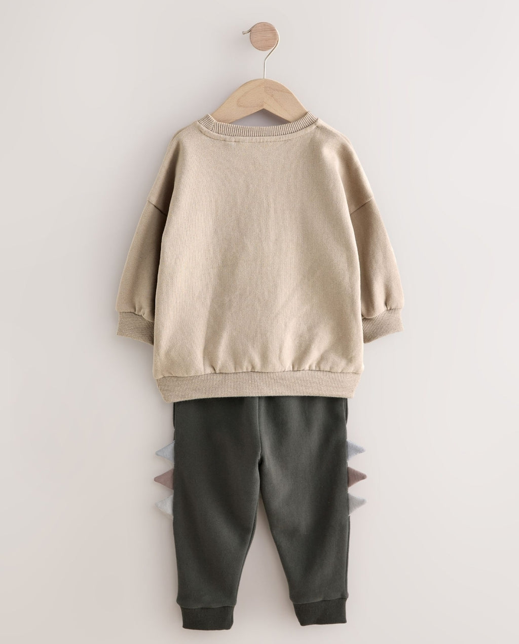 Grey and Charcoal Dinosaur Spike Single Sweatshirt and Joggers Set