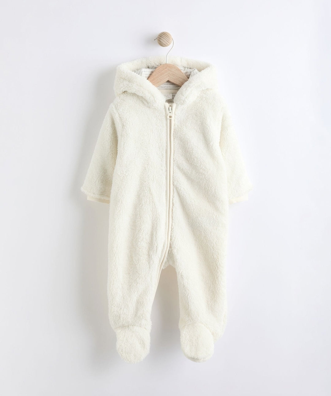 Ecru Baby Cosy Fleece Hooded