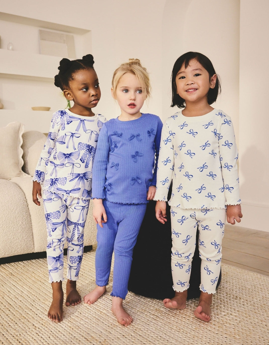 Blue Bows Snuggle Pyjamas 3 Pack