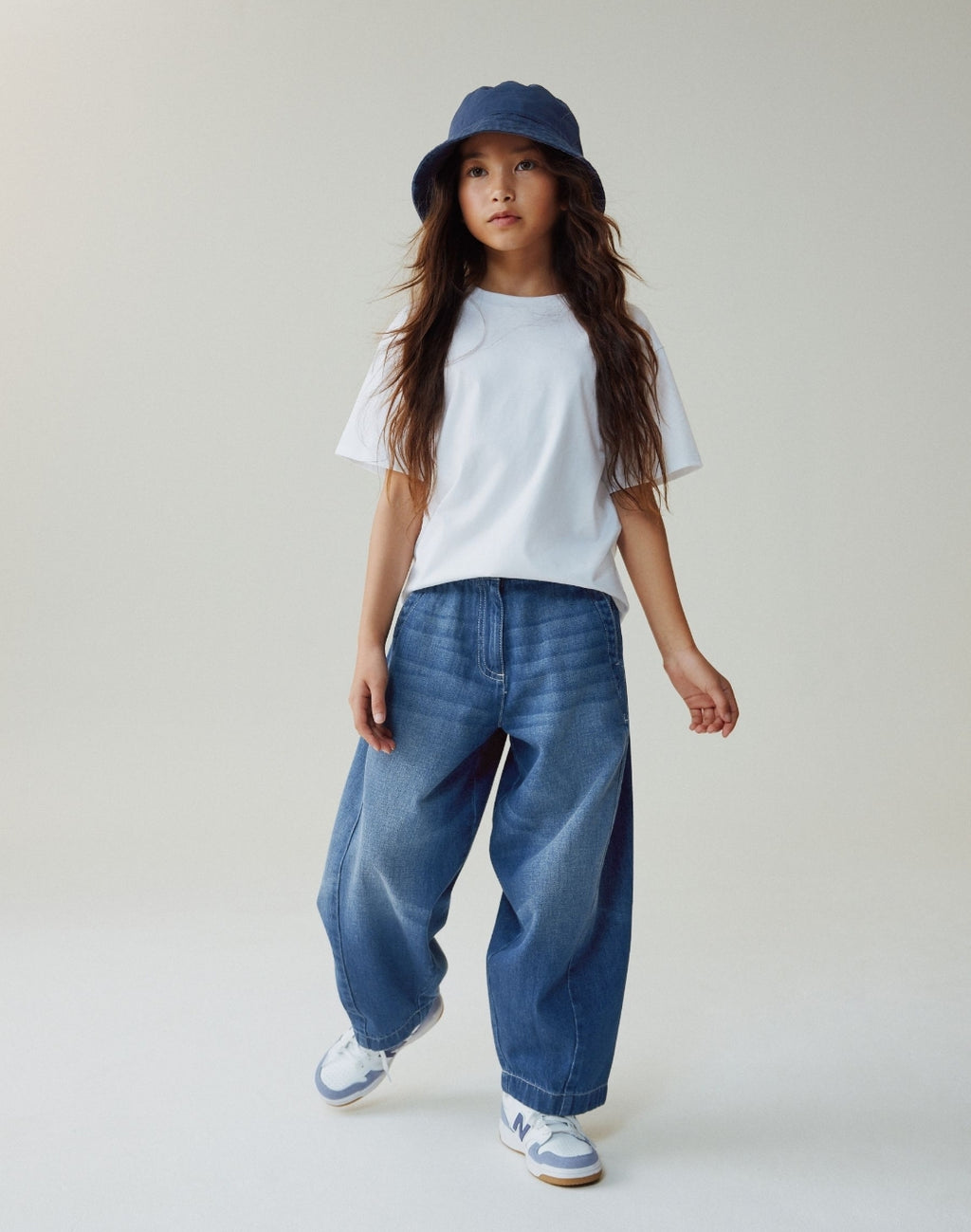 Dark Blue Barrel Jeans