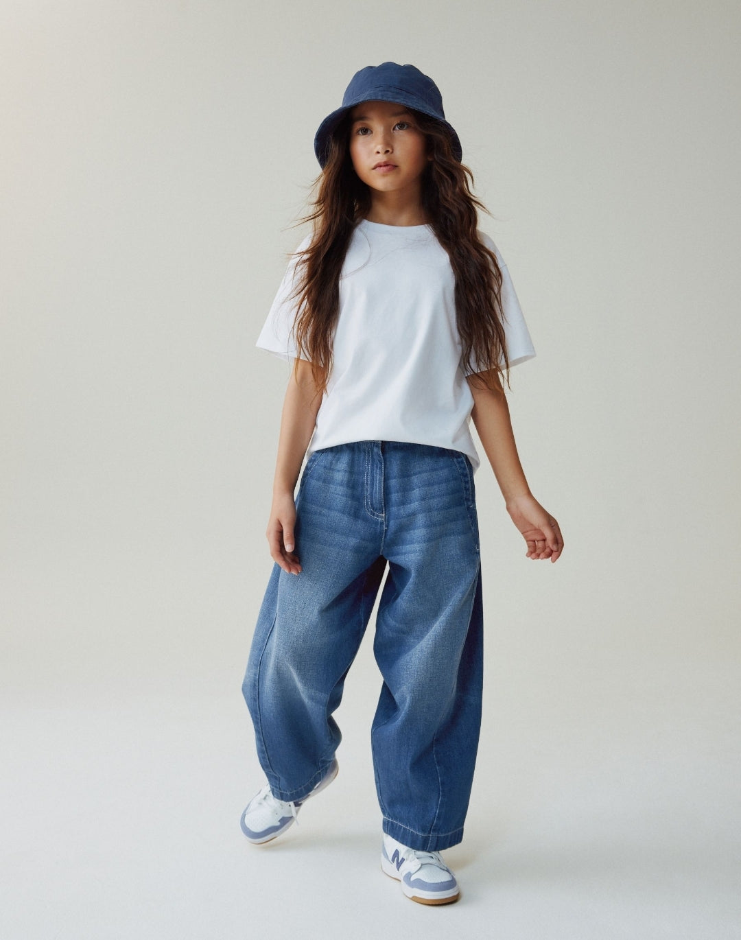 Dark Blue Barrel Jeans