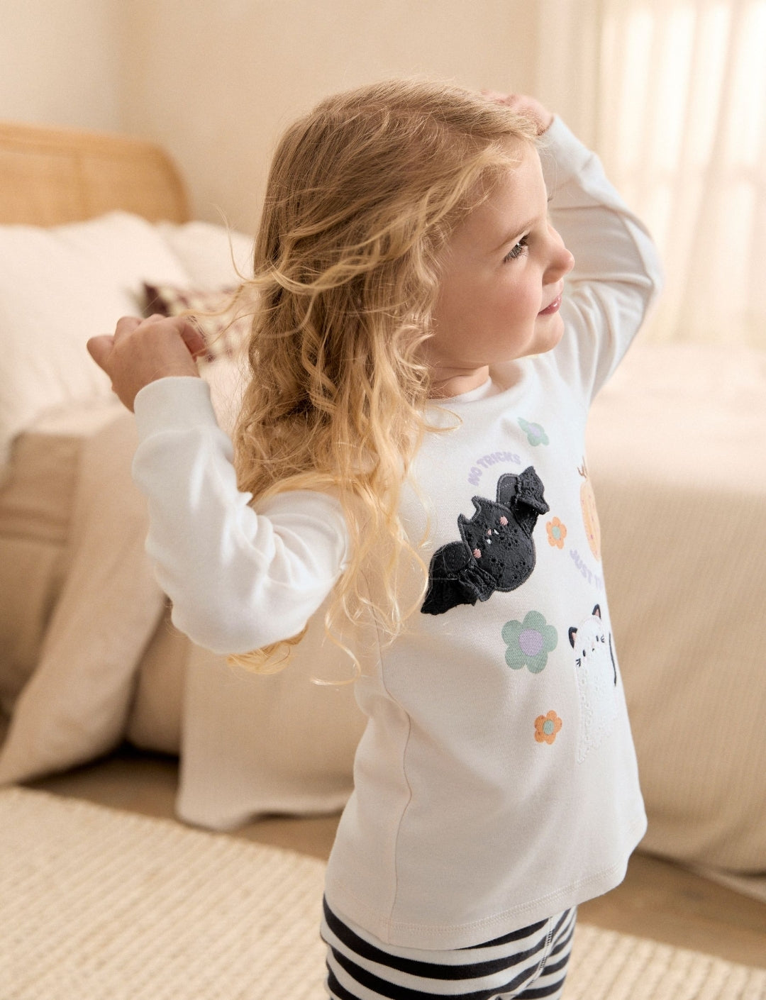 Monochrome Stripe Halloween Characters Snuggle Pyjamas