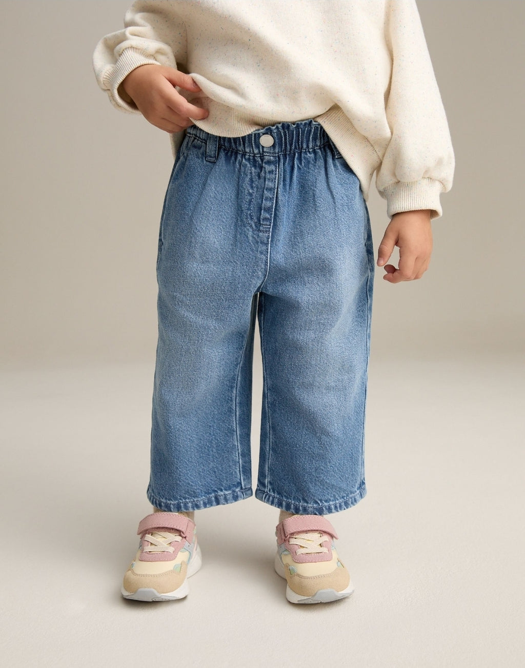 Blue Denim Wide Leg Jeans