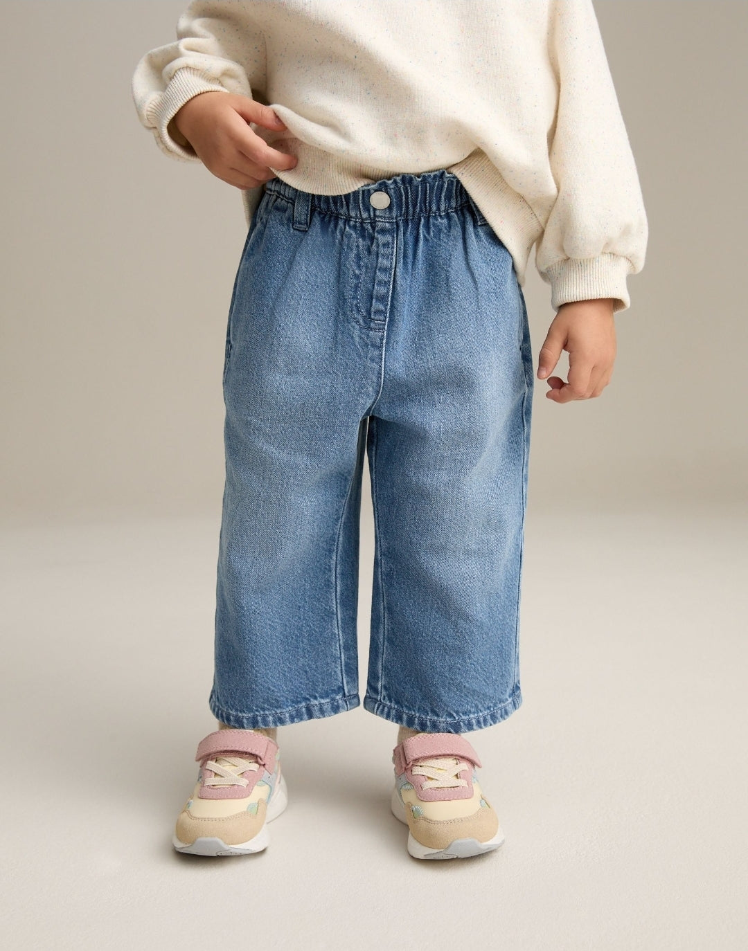 Blue Denim Wide Leg Jeans
