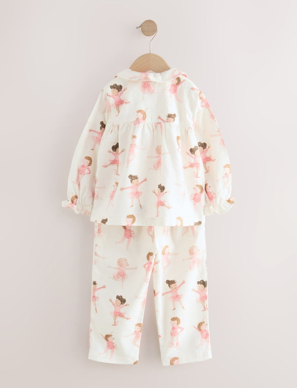 Ecru/Pink Ballerina Woven Button
Through Pyjamas