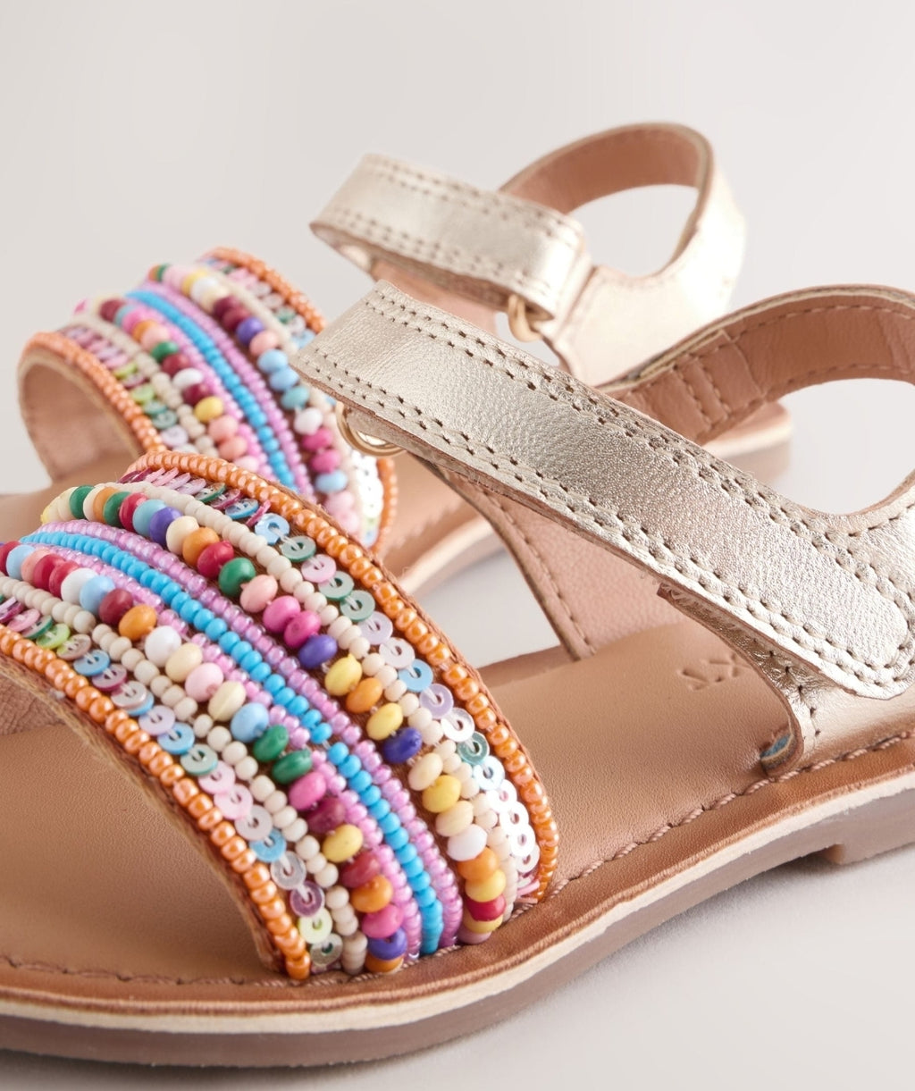 Multi Leather Touch Fastening Sandals