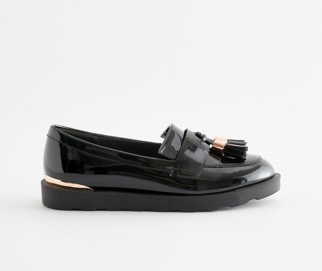 Black Rose Gold Standard Fit (F)
School Tassel Loafers