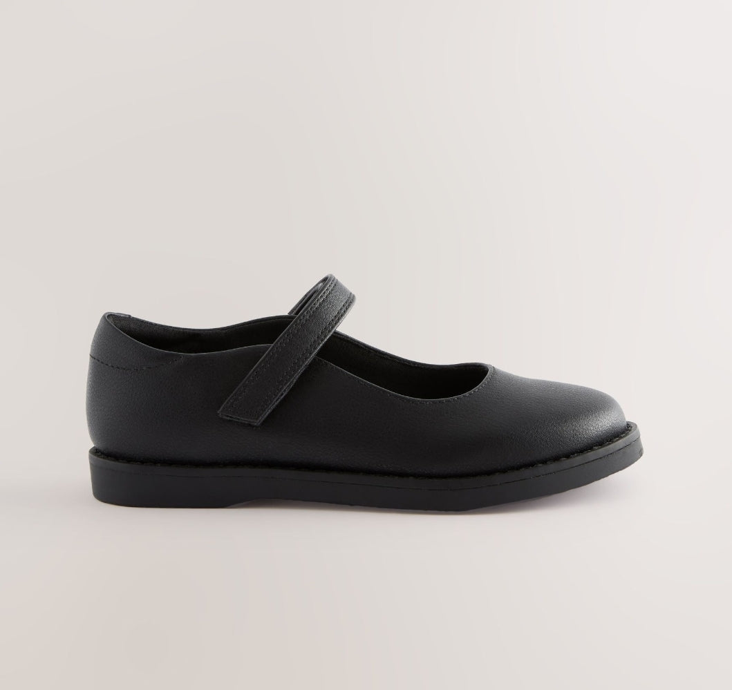 Black Matt School Mary Jane Shoes