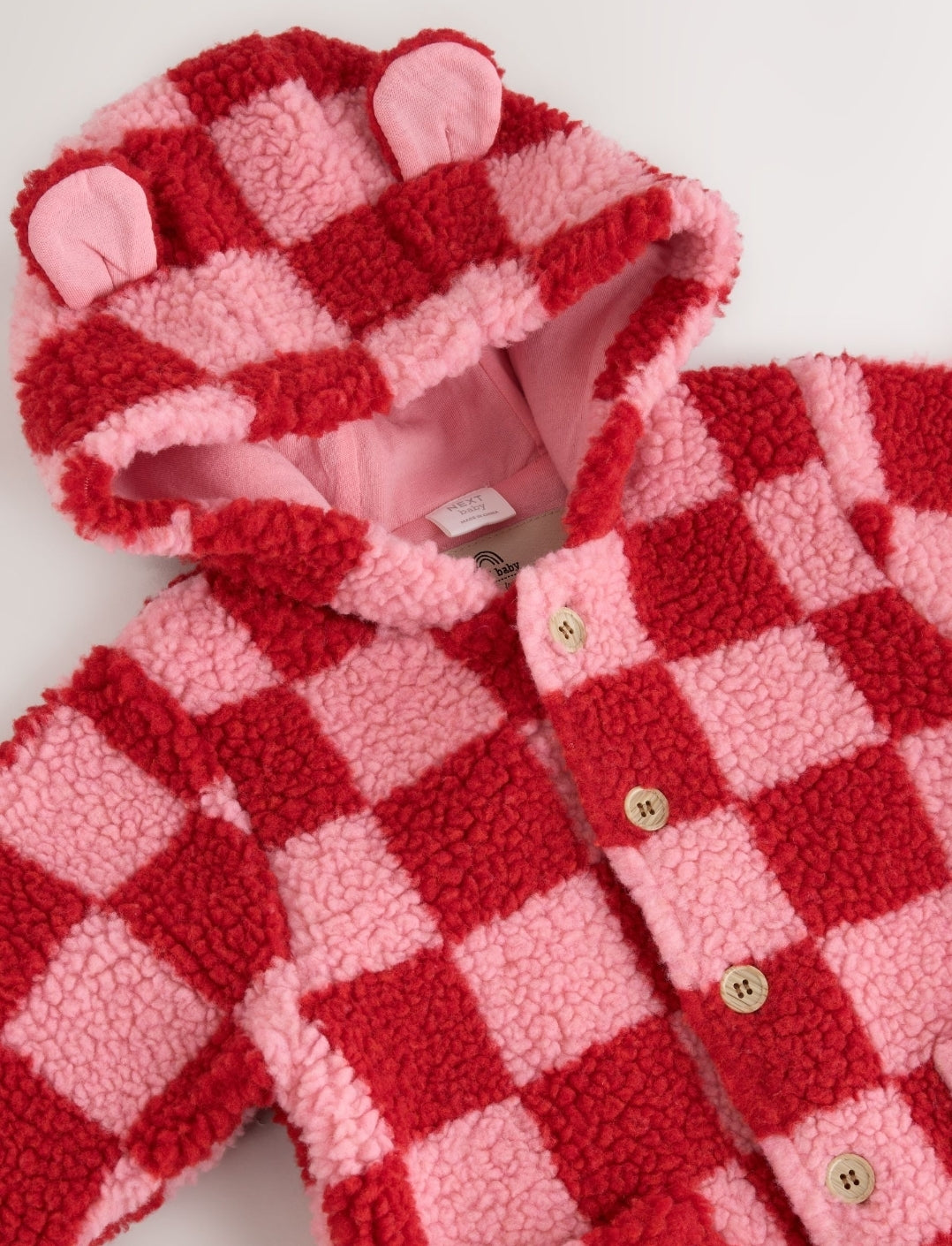 Pink and Red Checkerboard Borg
Hooded Baby All-In-One