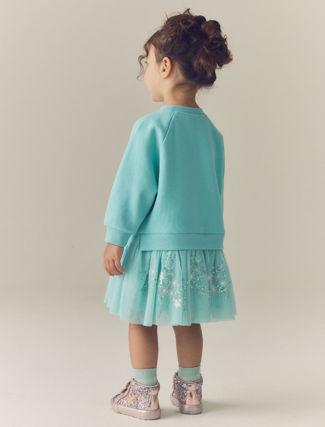 Ecru Moon Long Sleeve Sweat Dress