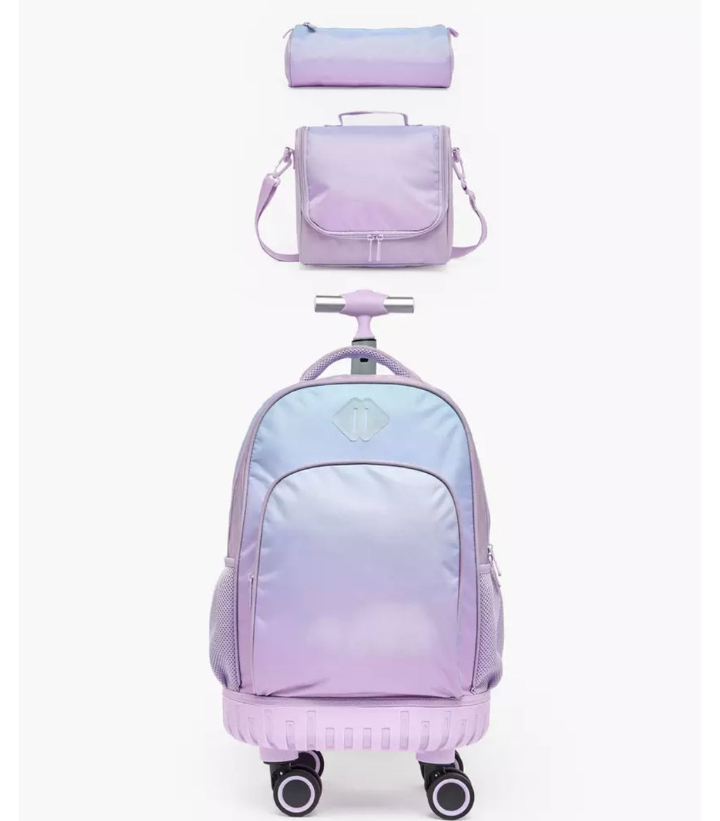Ombre Print 3-Piece School Trolley Bag Set 18 inch