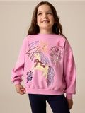Pink Sequin Long Sleeve Wrap Back Top