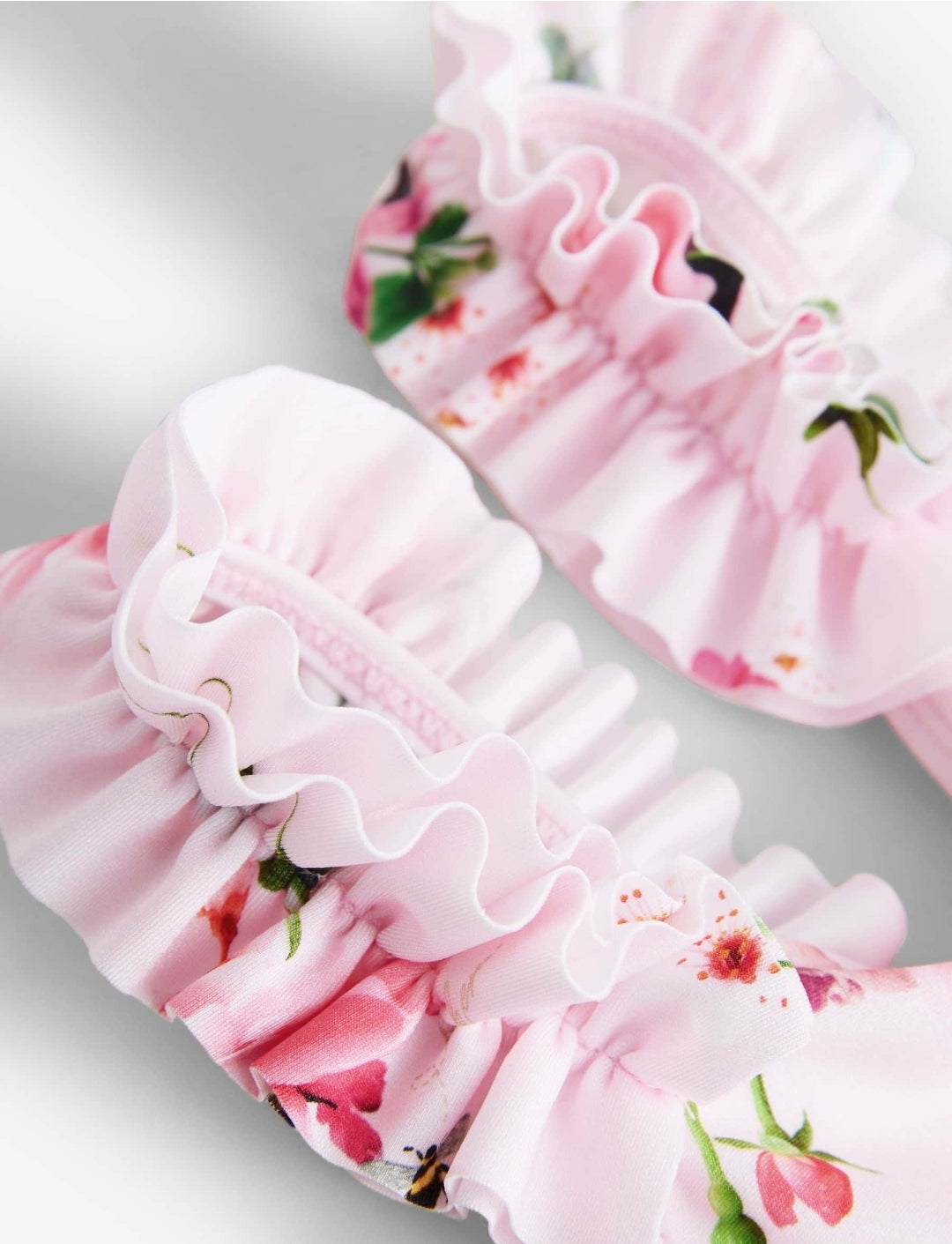 Baker by Ted Baker Pink Floral Frill Peplum Swimsuit