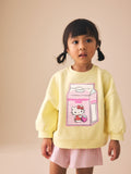 Yellow Hello Kitty Crew Neck Sweatshirt & Shorts Set
