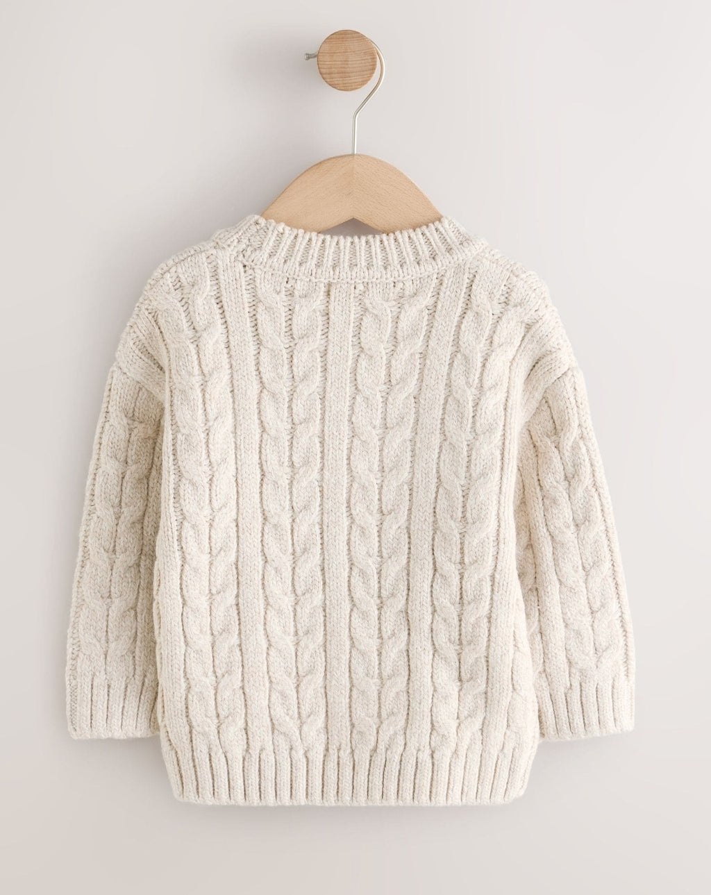 Neutral Cream Cable Knit Crew Neck Jumper