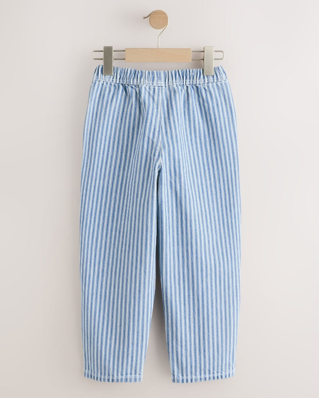 Blue/White Stripe Barrel Jeans