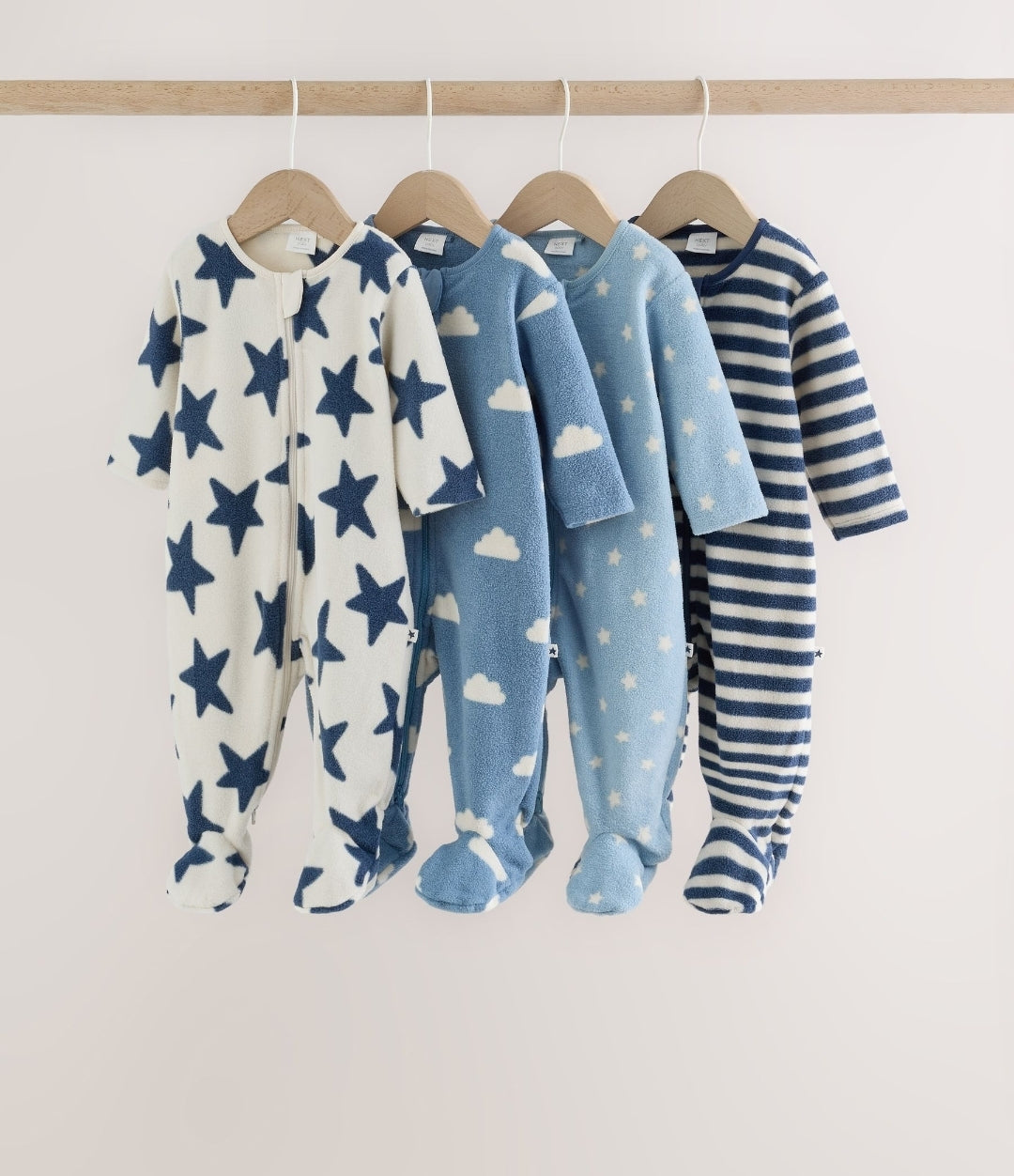 Blue Micro Fleece Two Way Zip
Baby Sleepsuits 4 Pack