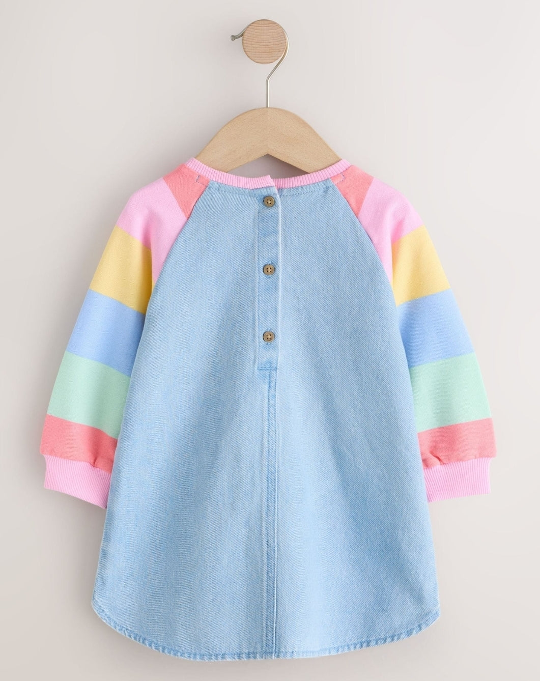 Pastel Rainbow Raglan Denim Dress