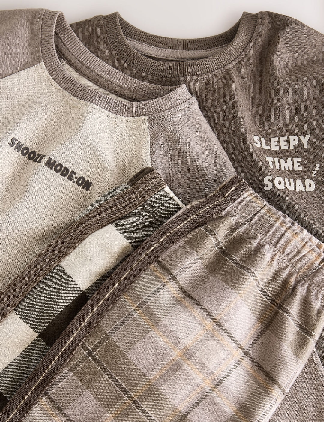 Brown/Cream Wide Leg Woven Bottom Pyjamas Set 2 Pack