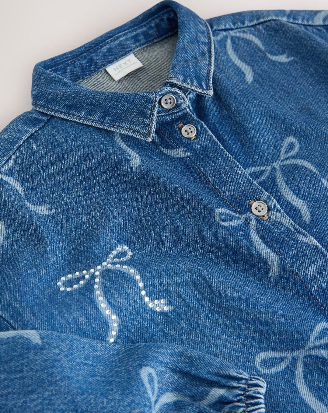Blue Denim Bow Diamante Shirt
Dress