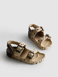Printed Double Buckle Strap Sandals