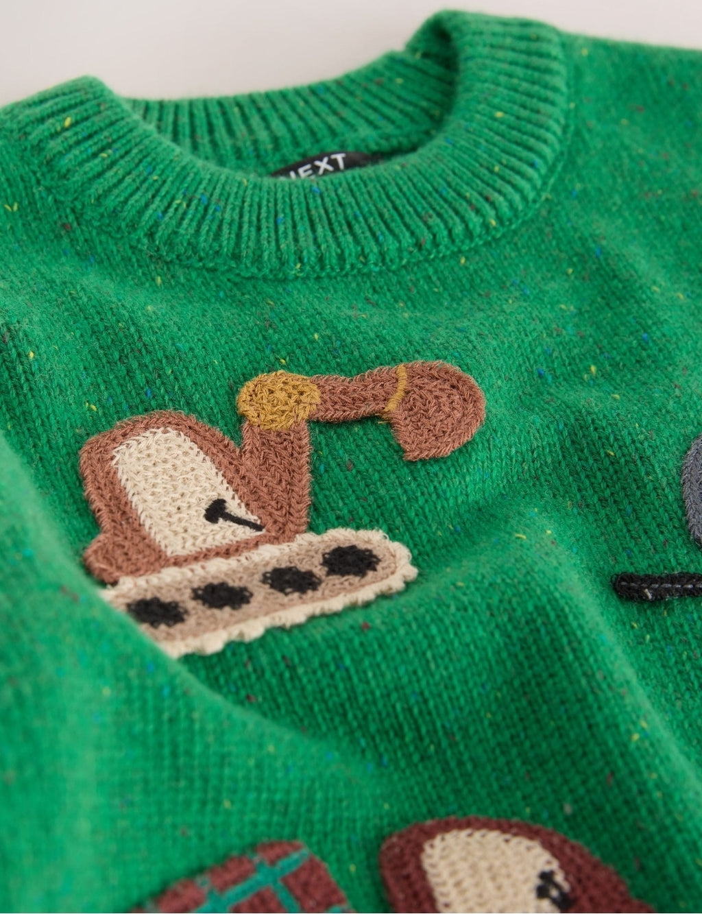 Green Transport Character Knitted
Crew Neck Jumper