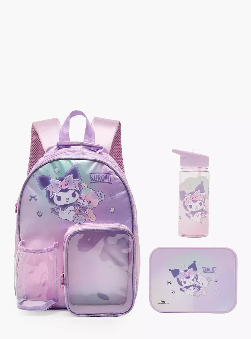 Sanrio Kuromi 3-Piece School Backpack Set  14 inches