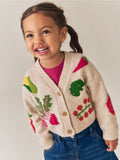 Vegetable Embroidered V-Neck Cardigan