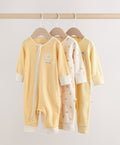 Yellow Baby Sleepsuits 3 Pack