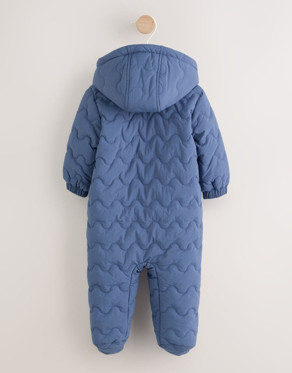 Blue Quilted Hooded Nylon Baby
All-In-One