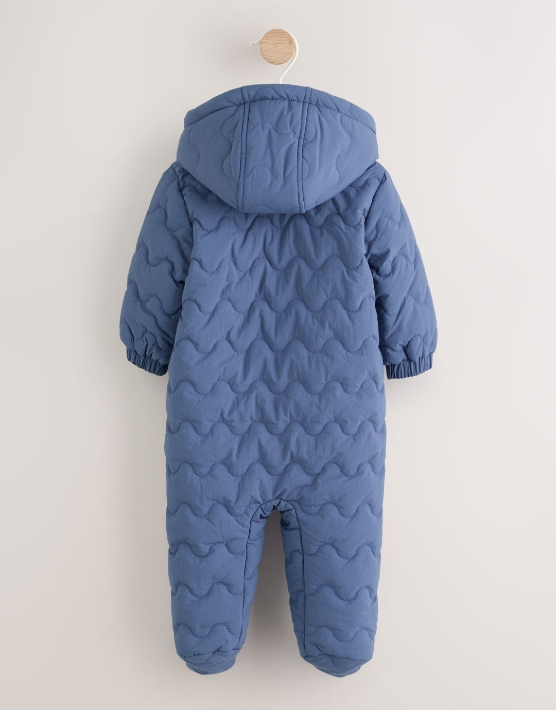 Blue Quilted Hooded Nylon Baby
All-In-One