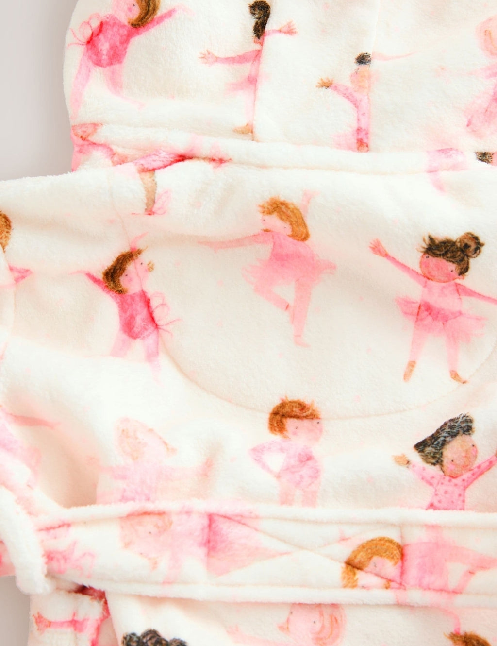 White/Pink Ballerina Fleece Dressing Gown