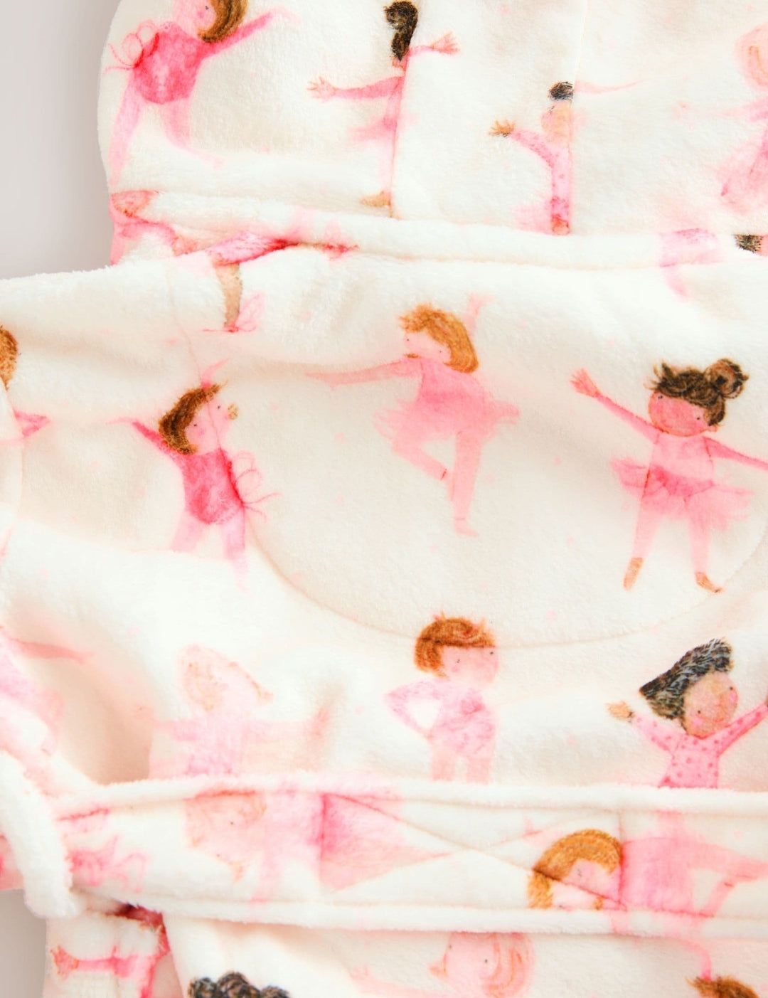 White/Pink Ballerina Fleece Dressing Gown