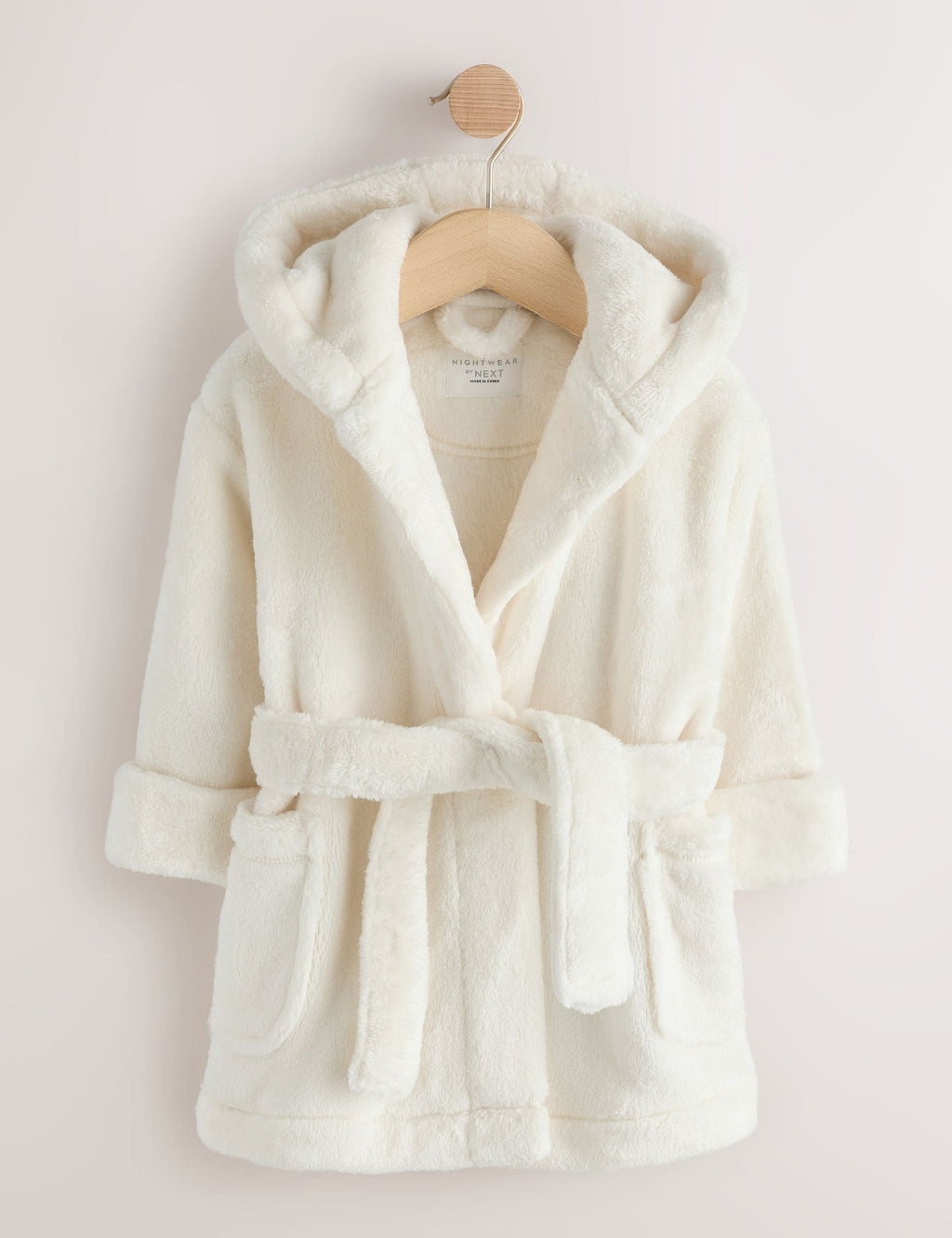 Ecru Soft Touch Fleece Dressing Gown