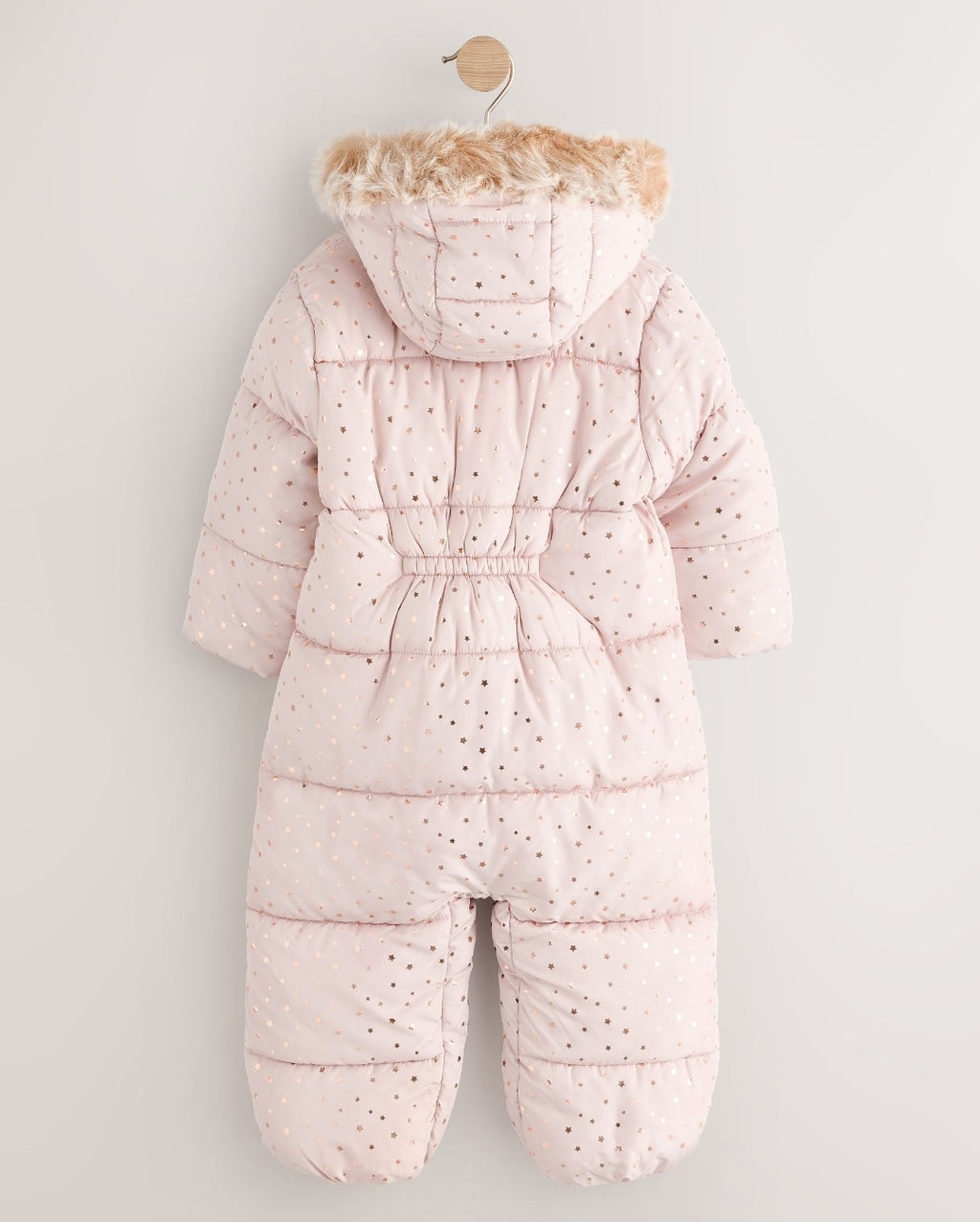 Light Pink Star Print Shower Resistant Snowsuit