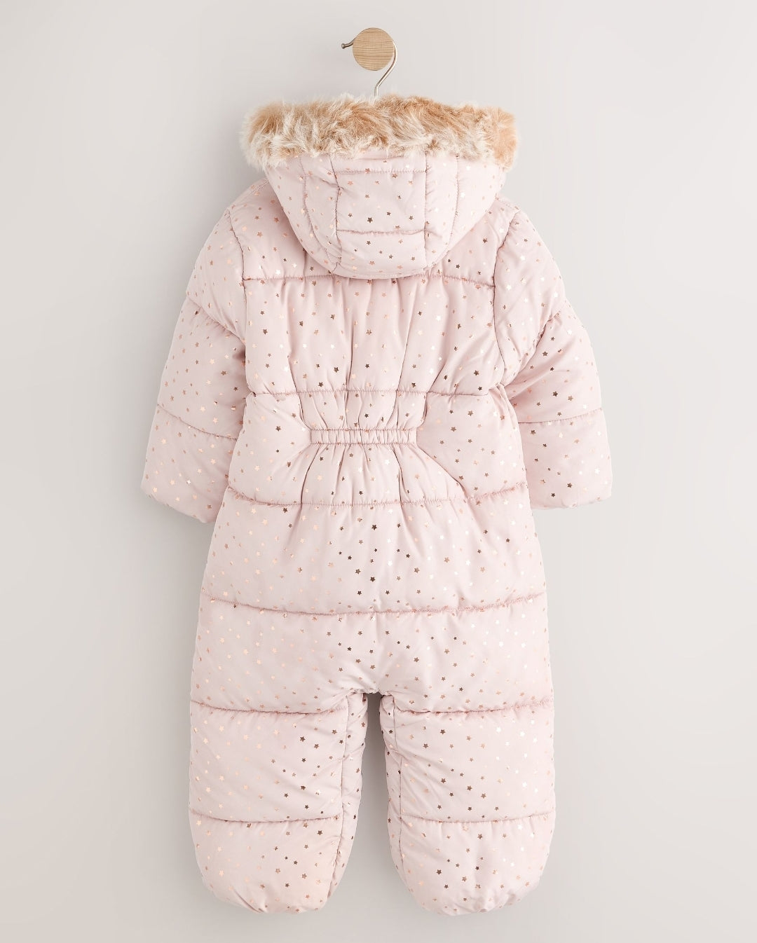 Light Pink Star Print Shower Resistant Snowsuit