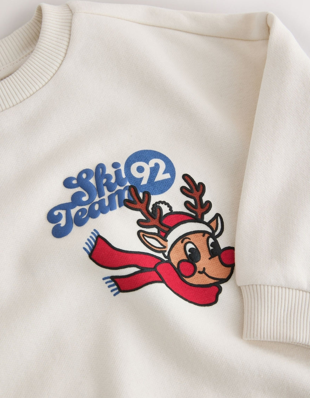 Ecru White Reindeer Christmas
Crew Neck Sweat Top