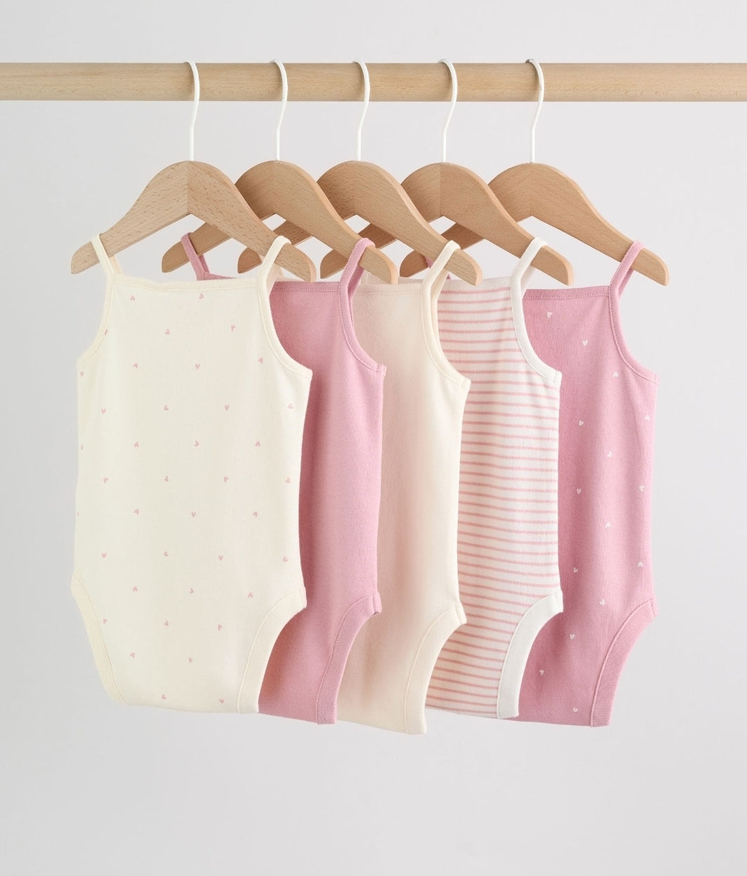 Pink Vest Baby Bodysuits 5 Pack