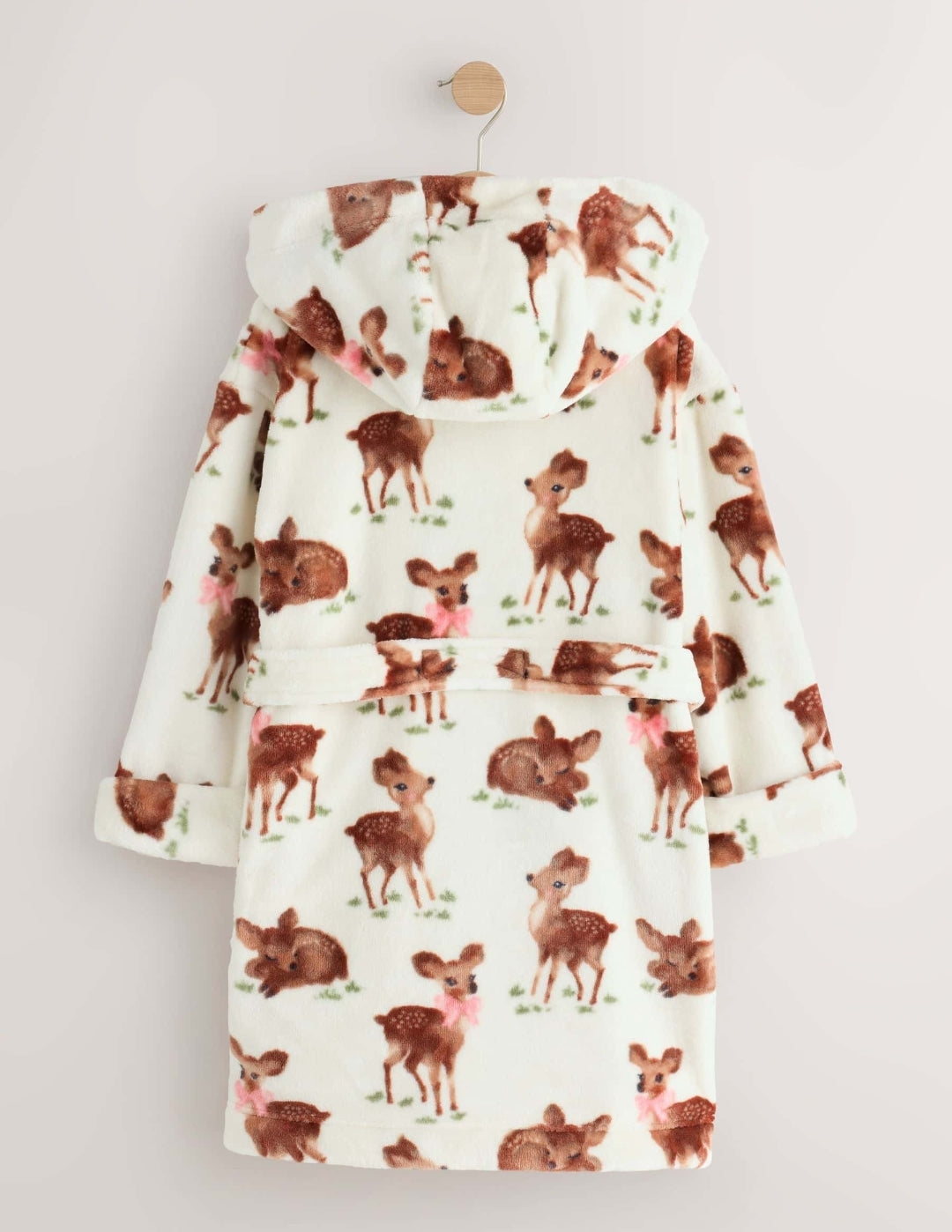 Ecru/Brown Fleece Dressing Gown