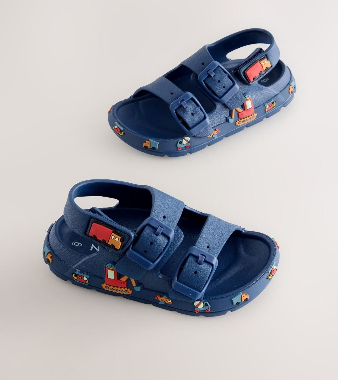 Navy Transport Double Buckle Ankle Strap EVA Sandals