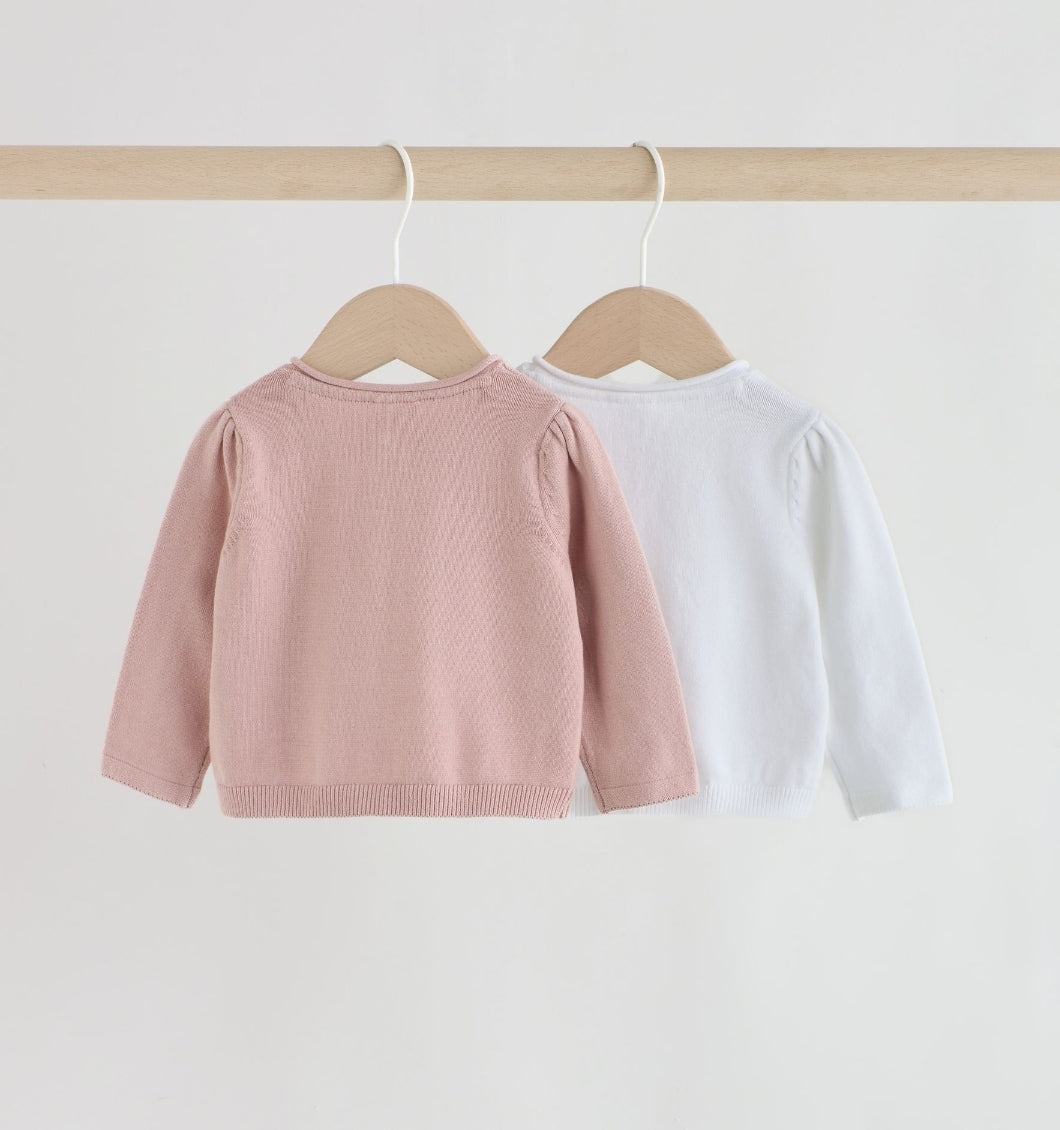 Pink and White Cardigans 2 Pack