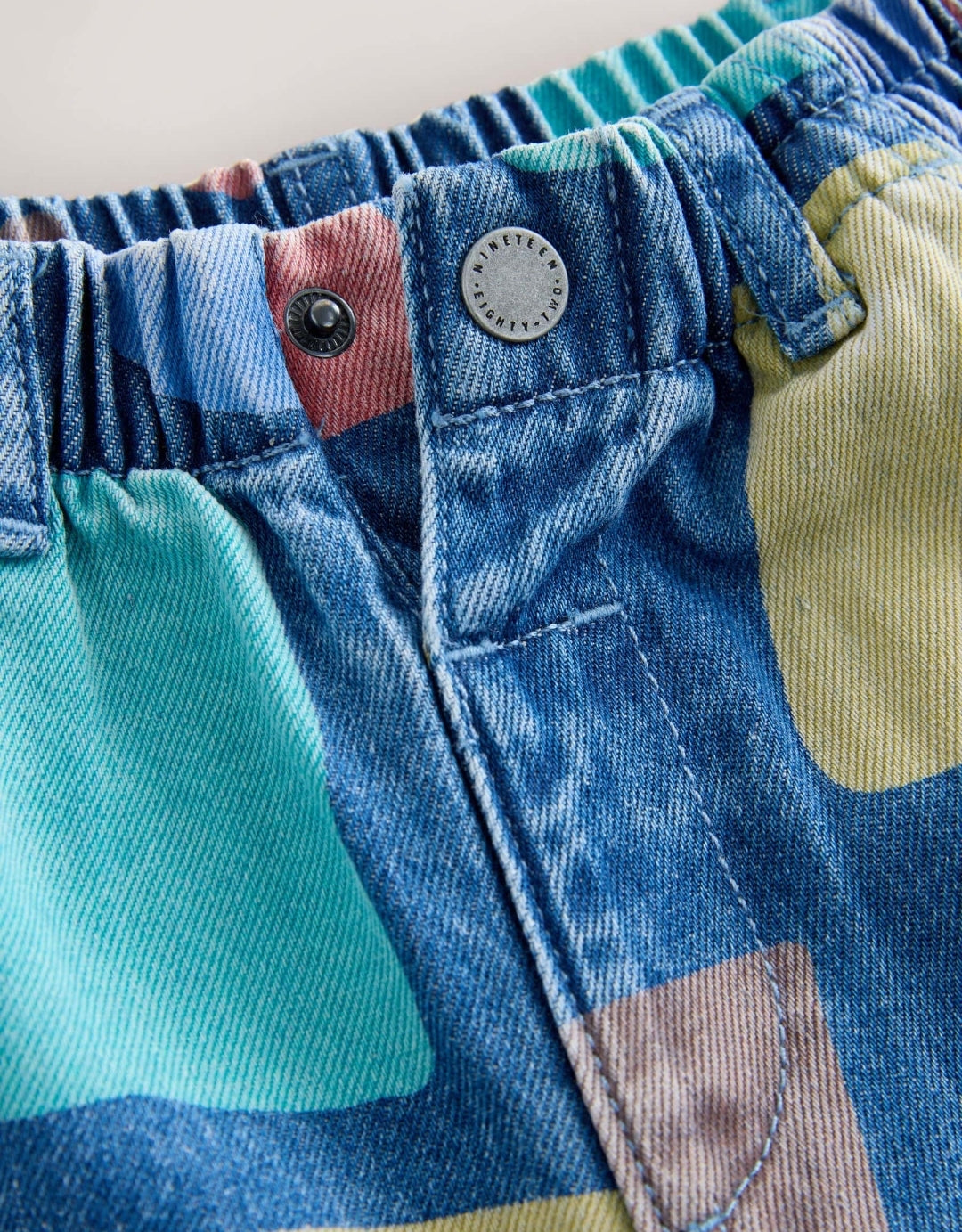Mid Blue Shapes Wide Fit Jeans